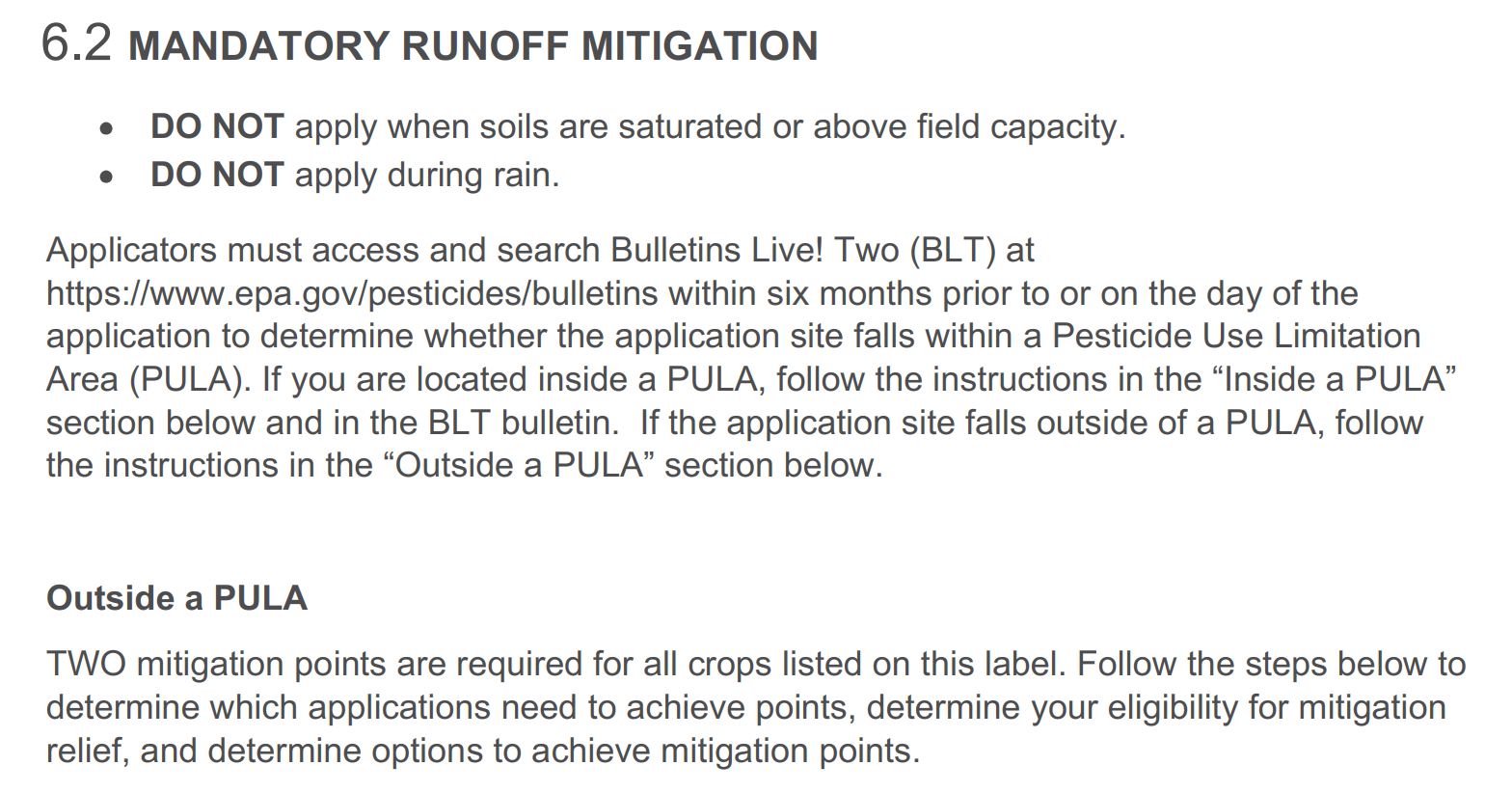 Runoff/Erosion Label Language
